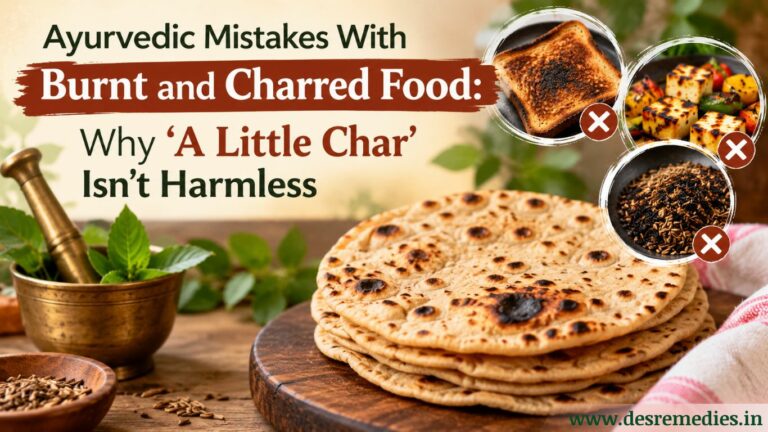 Ayurvedic mistakes with burnt food